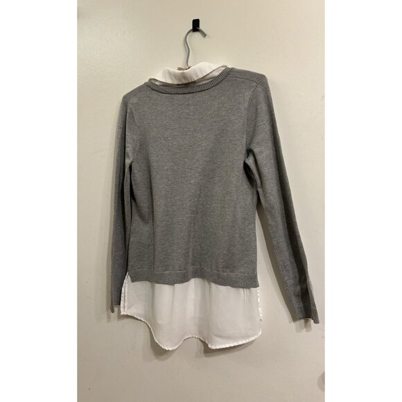 Adrianna papell Women’s V-neck Sweater Vest And Layered Blouse Size Medium - Picture 2 of 12